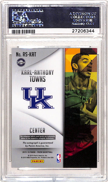 Karl-Anthony Towns 2015 Panini Prizm Rookie Signatures Auto PSA 10 Gem Mint