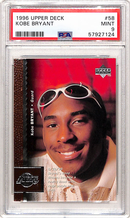 Kobe Bryant 1996 Upper Deck Rookie #58 PSA 9 Mint 7124