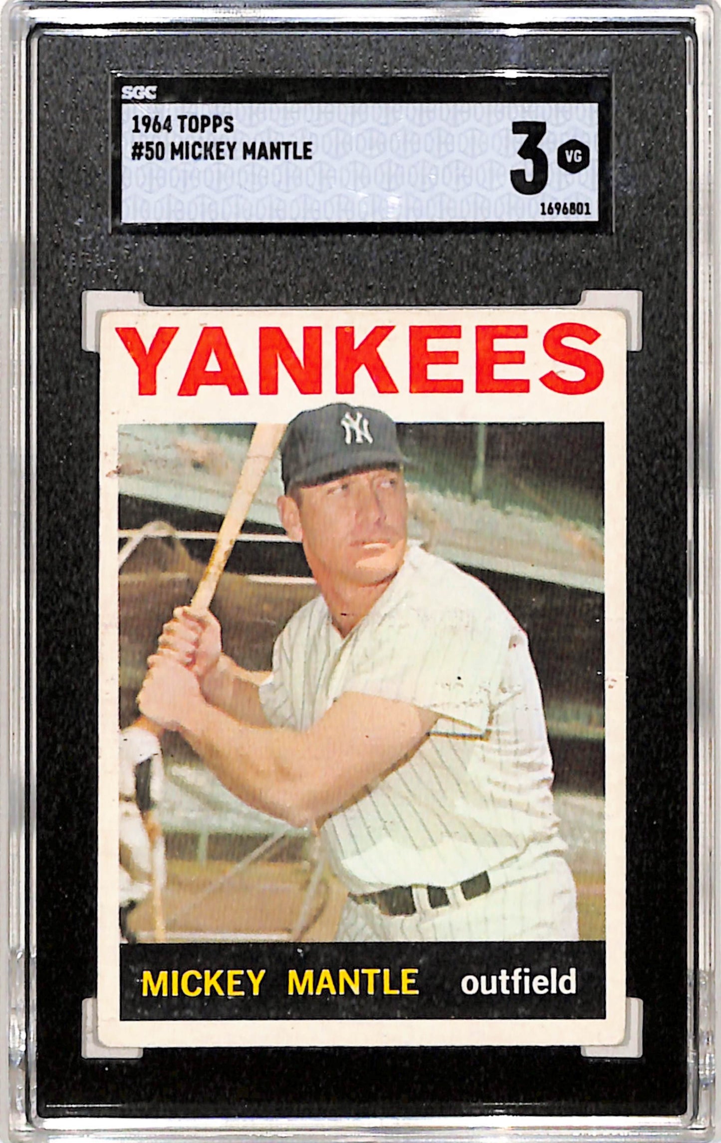 Mickey Mantle 1964 Topps #50 SGC 3 Very Good