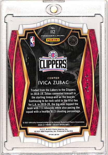 Ivica Zubac 2020 Panini Select #112 Black Die-Cut #1/1