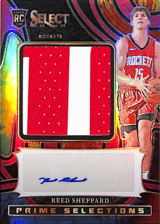 Reed Sheppard 2024 Panini Select Rookie Patch Auto #11/25