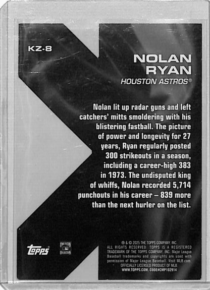 Nolan Ryan 2025 Topps K Zone Insert