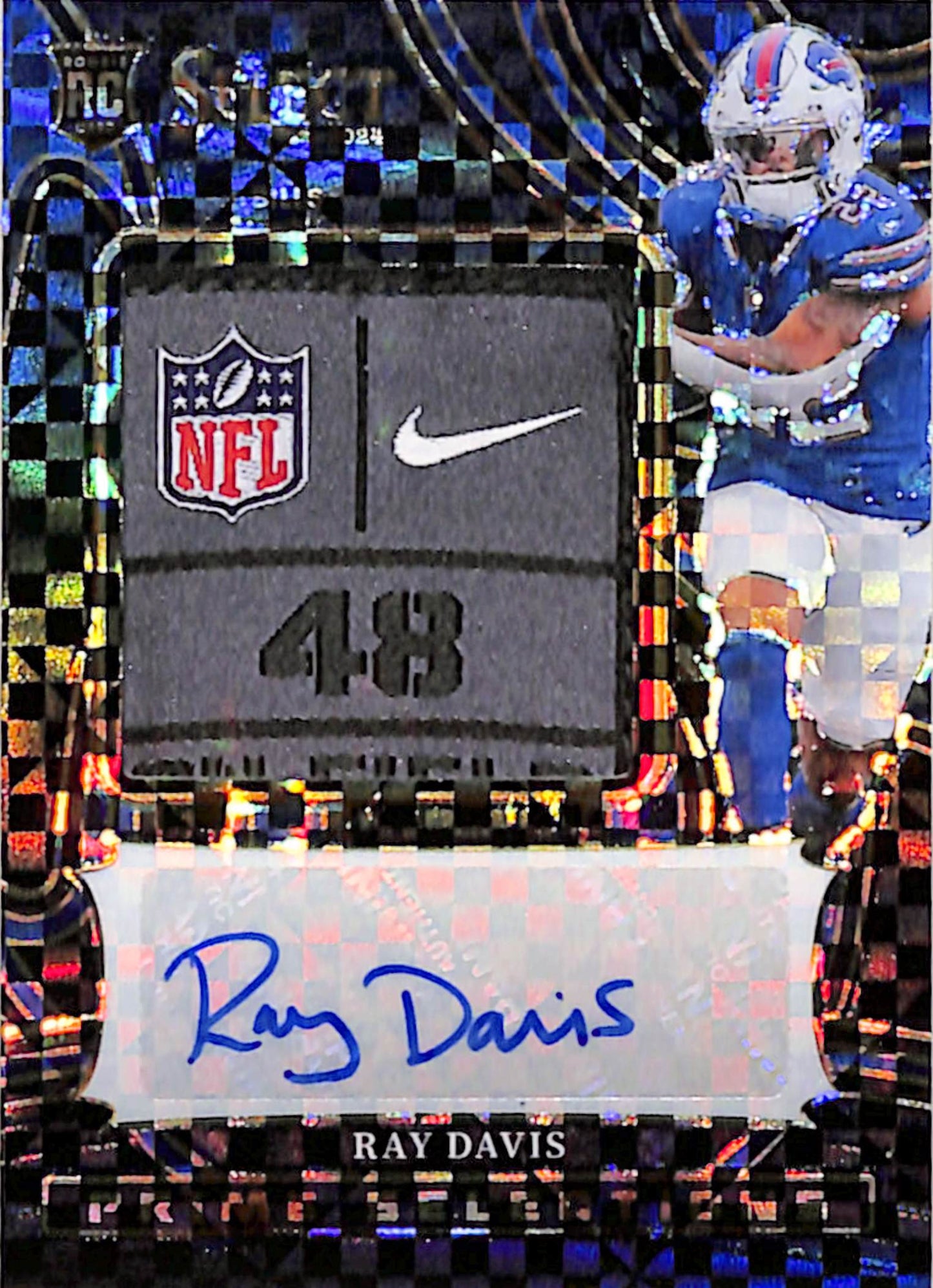 Ray Davis 2024 Panini Select Jumbo Nike NFL Patch Auto #1/1