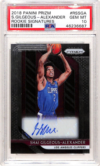 Shai Gilgeous-Alexander 2018 Panini Prizm Rookie Auto PSA 10 Gem Mint