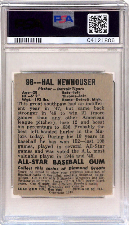 Hal Newhouser 1948 Leaf Rookie #98 PSA 5 EX