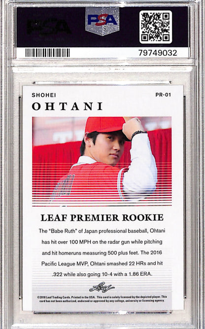 Shohei Ohtani 2018 Leaf Premier Rookies #PR-01 PSA 10 Gem Mint