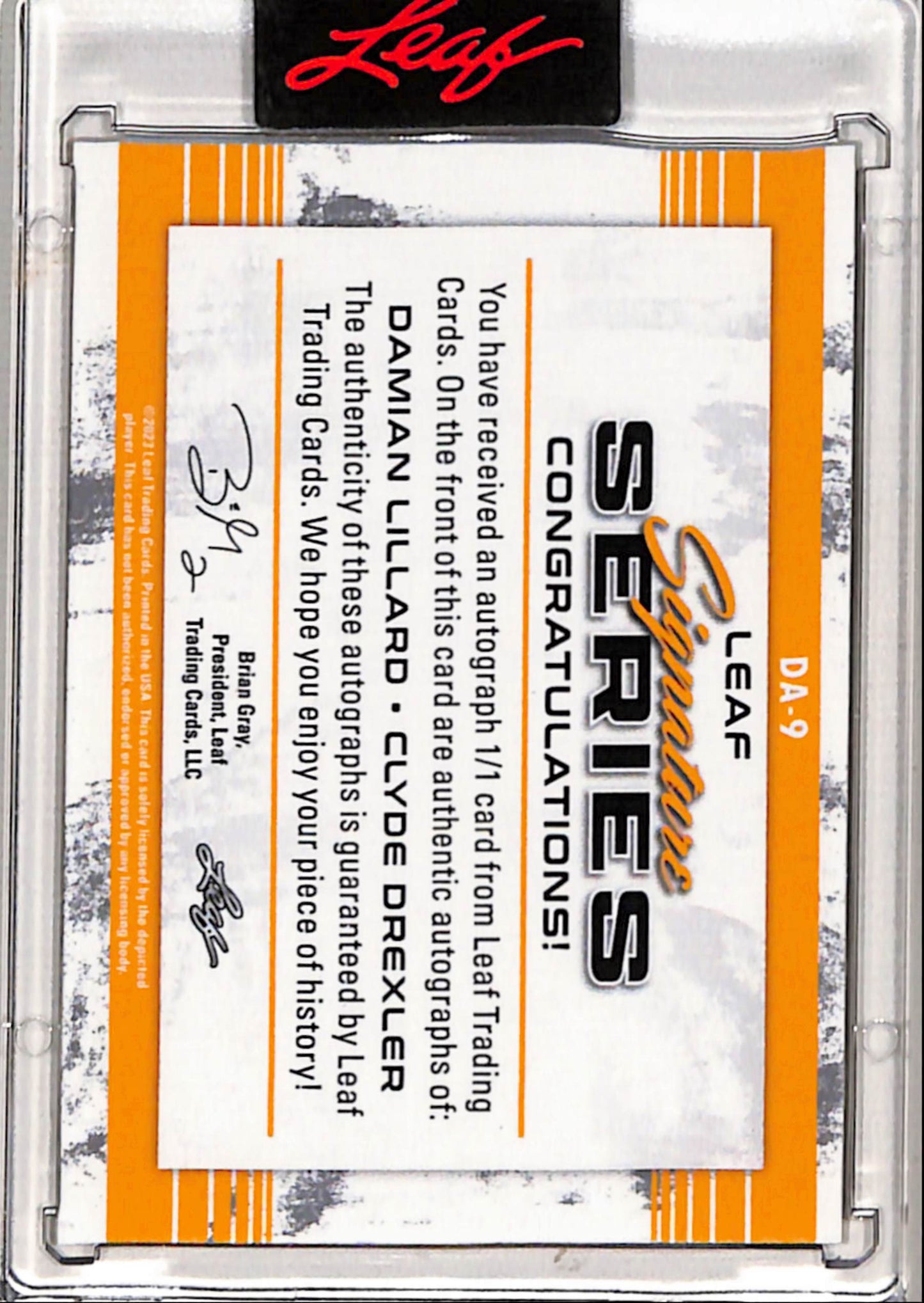 Damian Lillard + Clyde Drexler 2023 Leaf Signature Series Gold #1/1