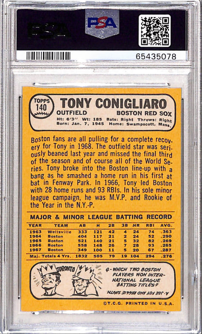 Tony Conigliaro 1968 Topps #140 PSA 9 Mint