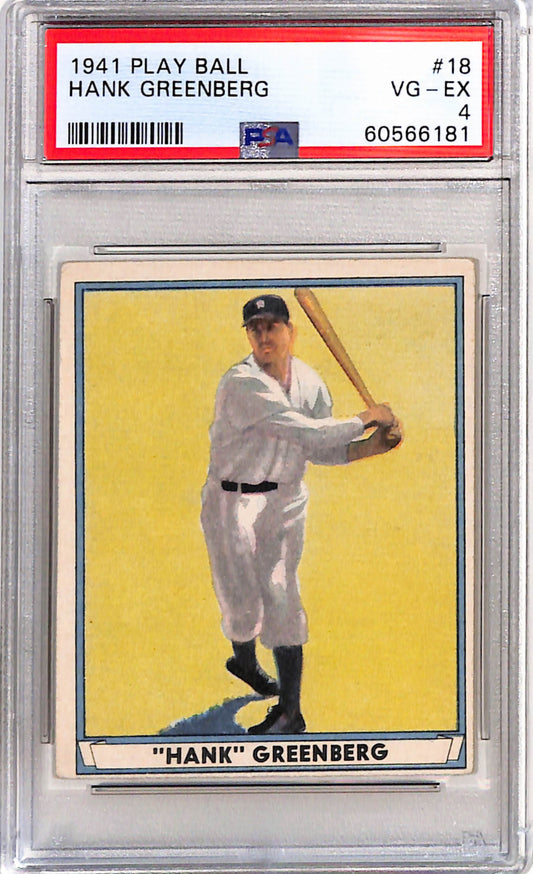 Hank Greenberg 1941 Play Ball #18 PSA 4 VG-EX