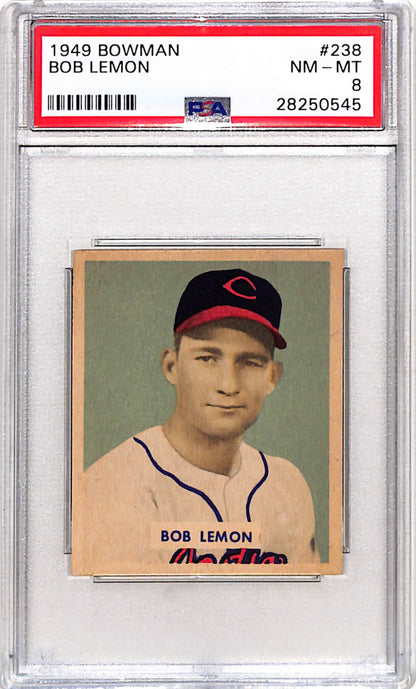 Bob Lemon 1949 Bowman Rookie #238 PSA 8 Nm-Mint