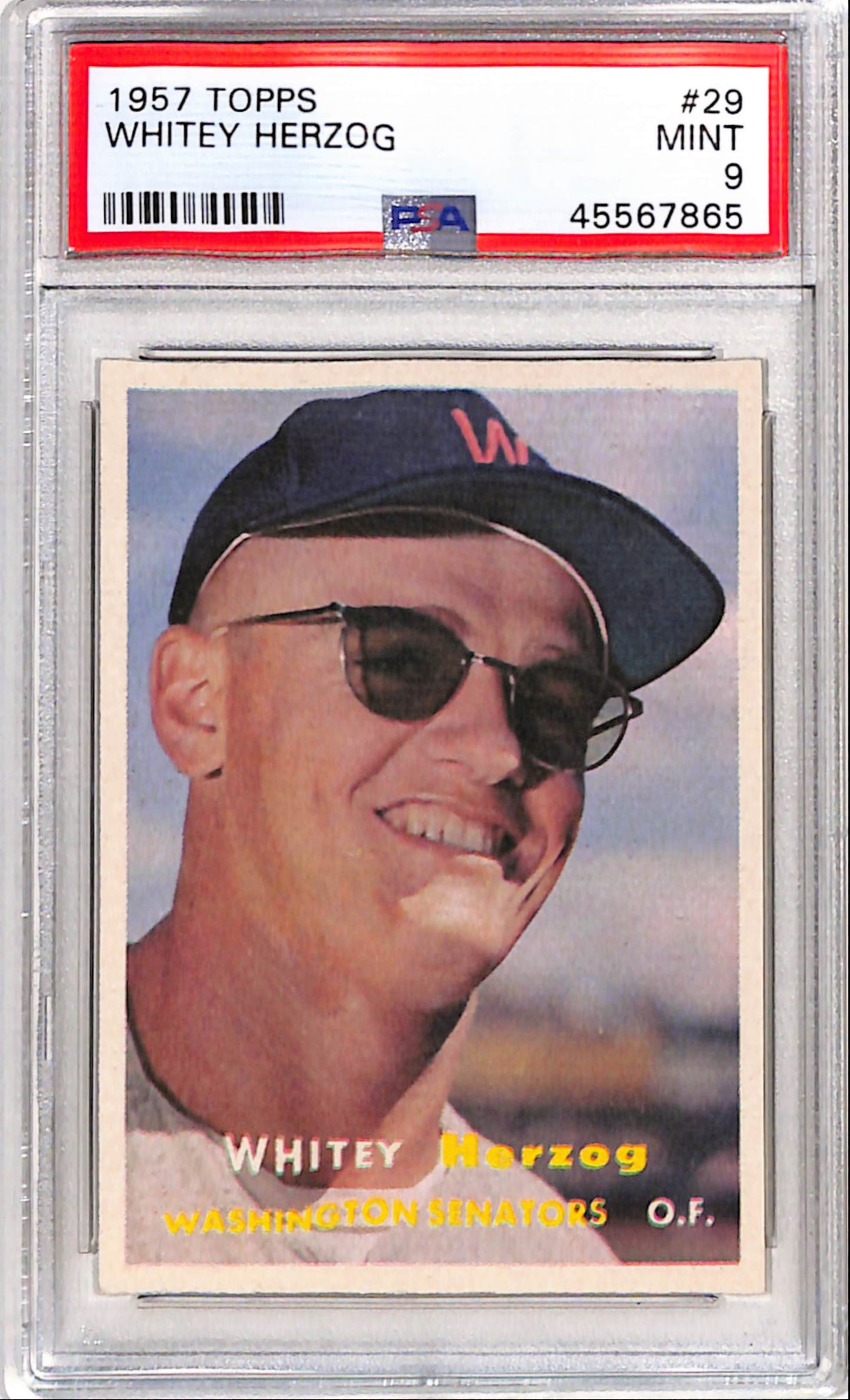 Whitey Herzog 1957 Topps Rookie #29 PSA 9 Mint