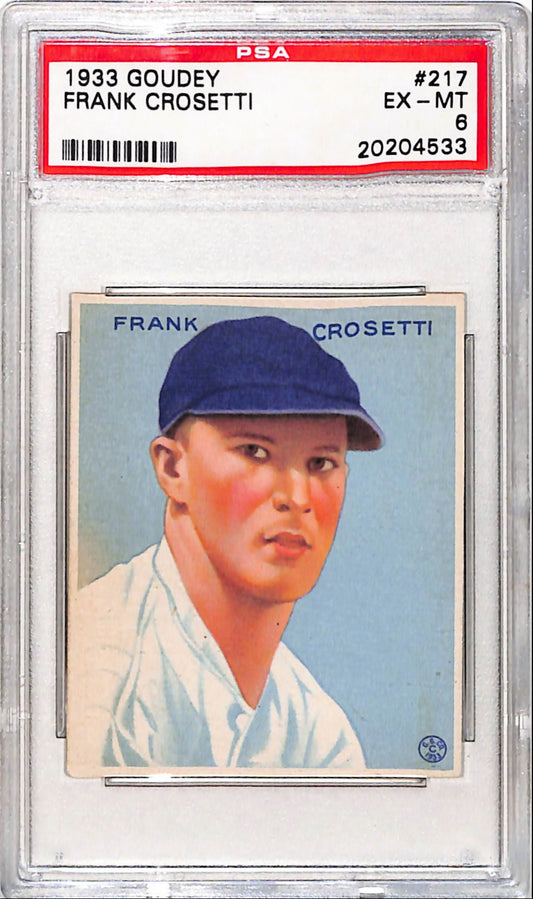 Frank Crosetti 1933 Goudey #217 PSA 6 Ex-Mint