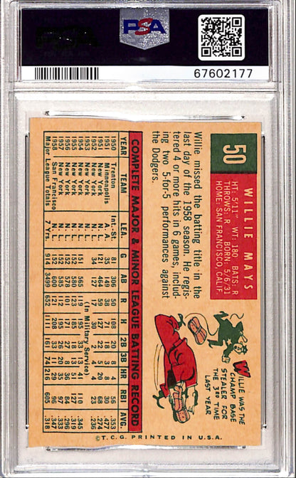Willie Mays 1959 Topps #50 PSA 7 Near Mint