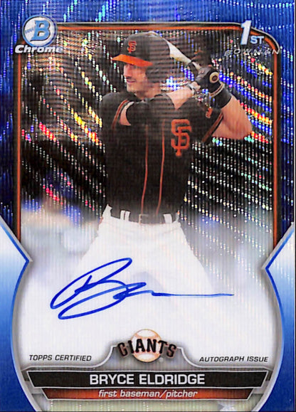 Bryce Eldridge 2023 Bowman Chrome Draft Blue Wave Auto #24/250