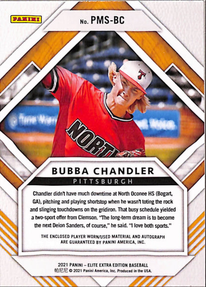 Bubba Chandler 2021 Panini Elite Extra Edition Pirate Logo Patch Auto #1/1