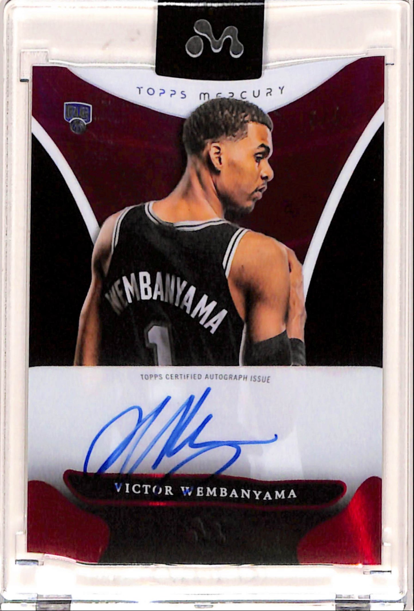 Victor Wembanyama 2023  Topps Mercury #WA-10 Red Refractor Auto #5/5