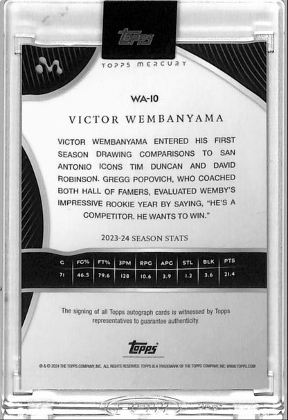 Victor Wembanyama 2023  Topps Mercury #WA-10 Red Refractor Auto #5/5
