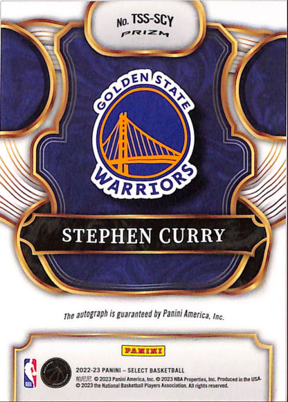 Steph Curry 2022 Panini Select Top Shelf Signatures Auto