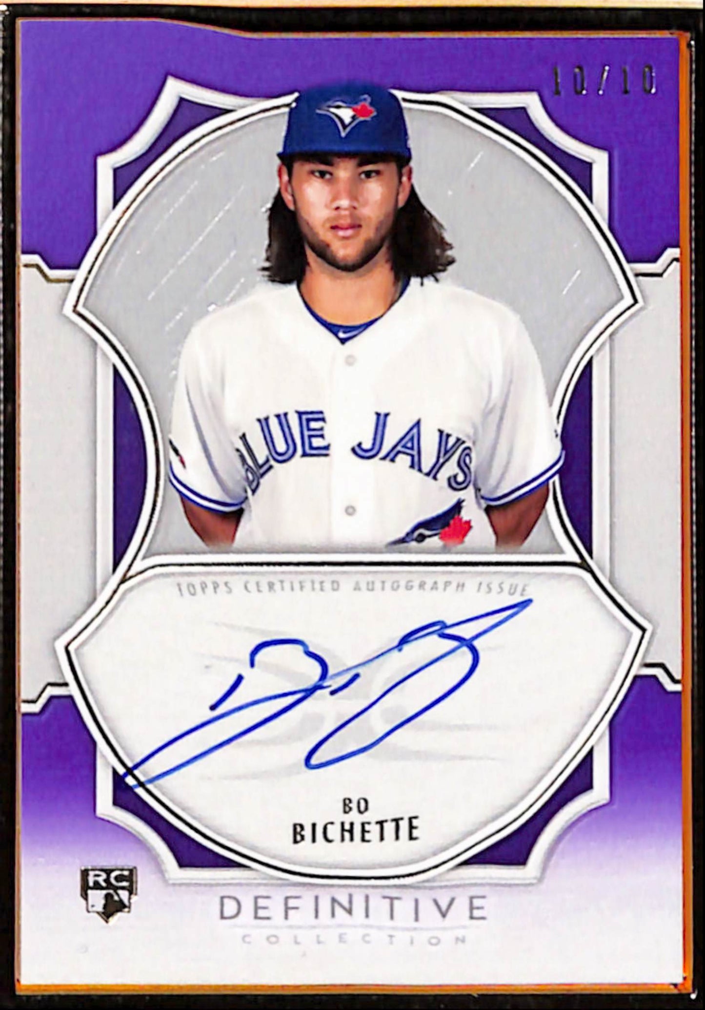 Bo Bichette 2020 Topps Definitive Purple Gold Framed Rookie Auto #10/10