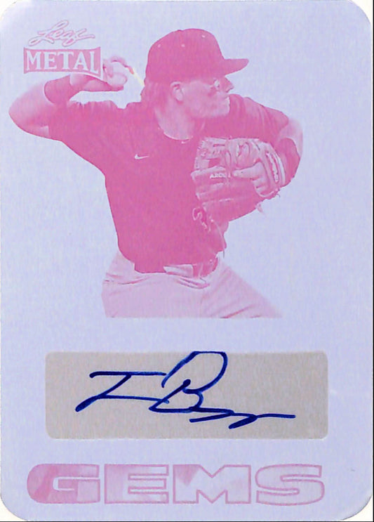Travis Bazzana 2024 Leaf Metal Magenta 1/1 Printing Plate Autograph