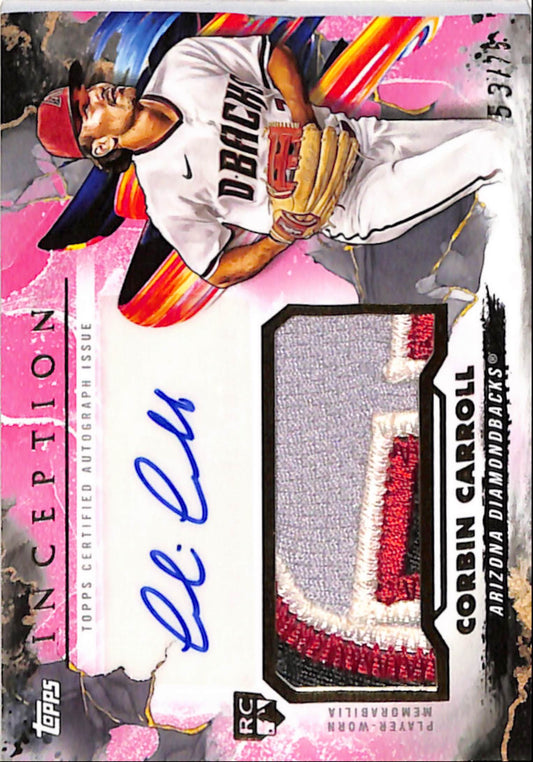Corbin Carroll 2023 Topps Inception Magenta Patch Auto #53/75