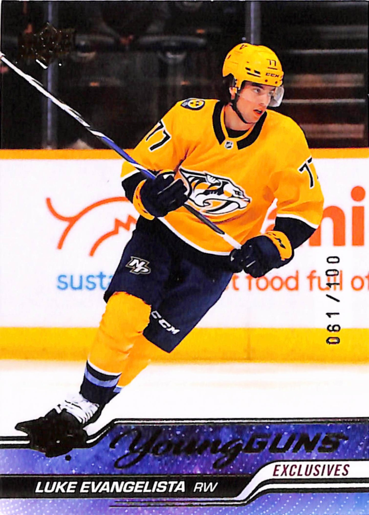 Luke Evangelista 2023 Upper Deck Exclusives Rookie #61/100