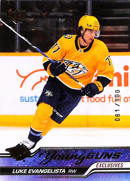 Luke Evangelista 2023 Upper Deck Exclusives Rookie #61/100