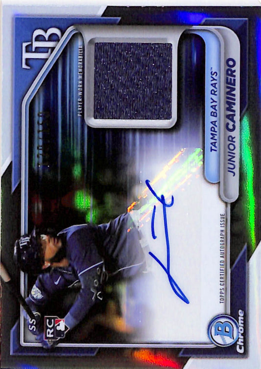 Junior Caminero 2024 Bowman Chrome Rookie Jersey Auto #130/150