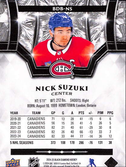Nick Suzuki 2024 Upper Deck Black Diamond 1/1 Parallel