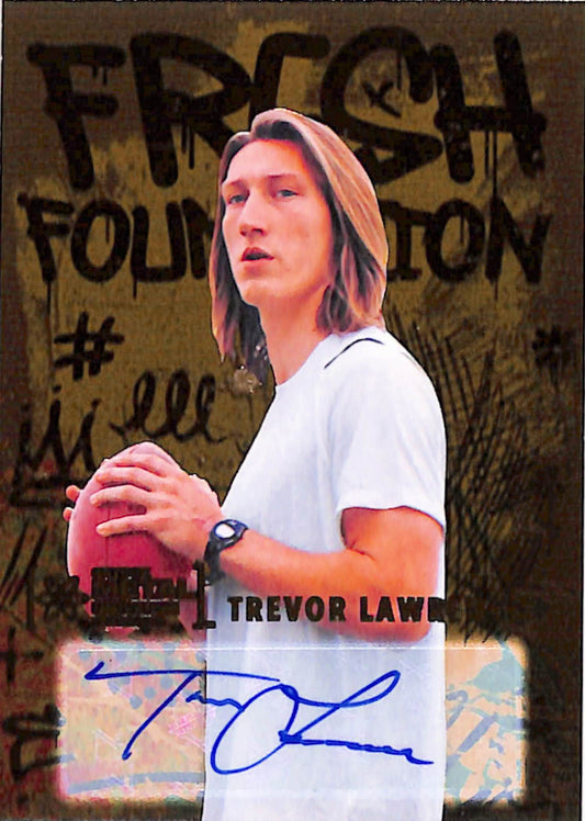 Trevor Lawrence 2021 Metal Universe Fresh Foundations Gold Auto #4/10
