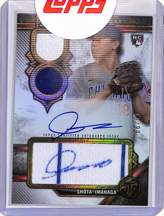 Shota Imanaga 2024 Topps Triple Threads Rookie Dual Jersey Auto #66/99