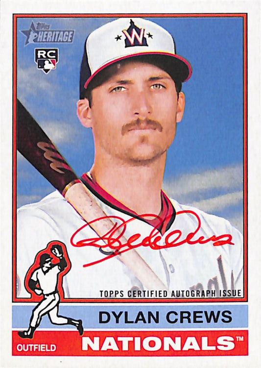 Dylan Crews 2025 Topps Heritage Rookie Real One Red Ink Auto #1/76