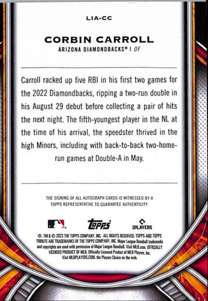 Corbin Carroll 2023 Topps Tribute Rookie Auto #69/99
