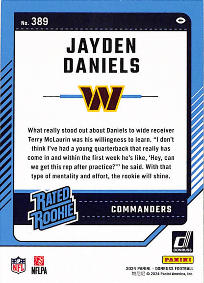 Jayden Daniels 2024 Panini Donruss Rookie Gold Press Proof #21/50