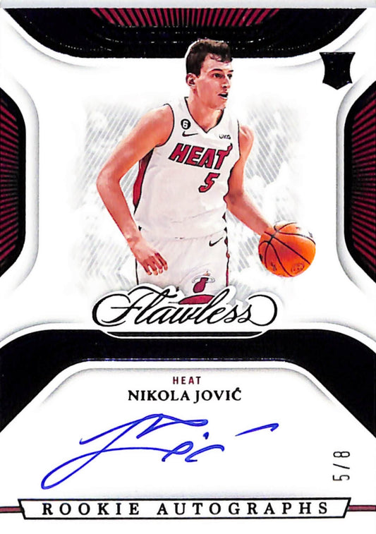 Nikola Jovic 2022 Panini Flawless Blue Rookie Autographs #5/8