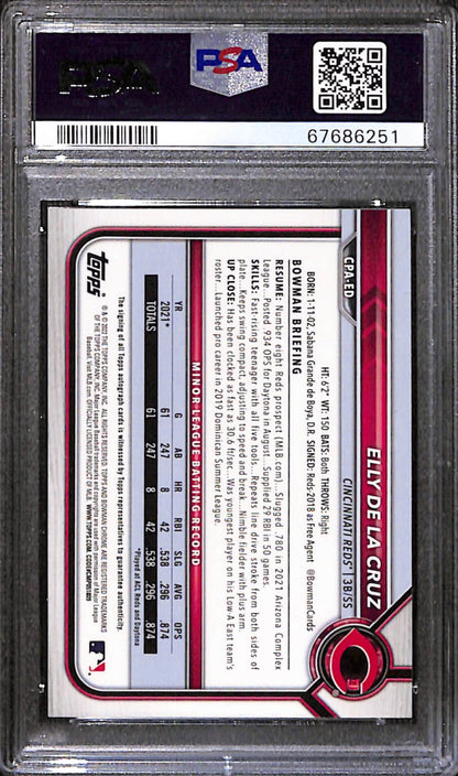 Elly de la Cruz 2002 Bowman Chrome Auto PSA 10 Gem Mint 6251
