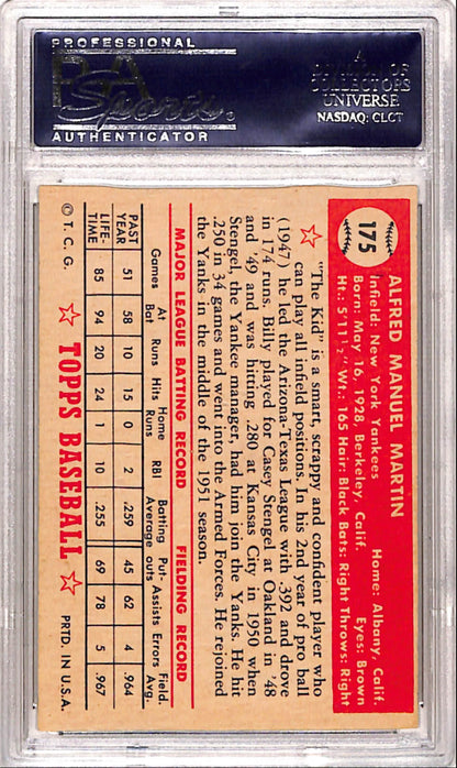 Billy Martin 1952 Topps #175 PSA 7 Near Mint