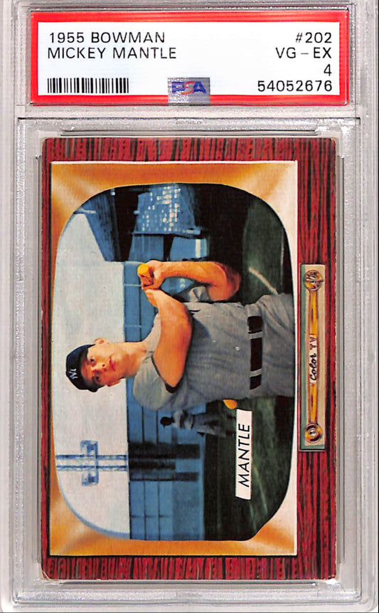 Mickey Mantle 1955 Bowman #202 PSA 4 Vg-Ex 2676