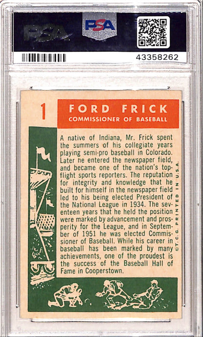 Ford Frick 1959 Topps #1 PSA 6 Ex-Mint