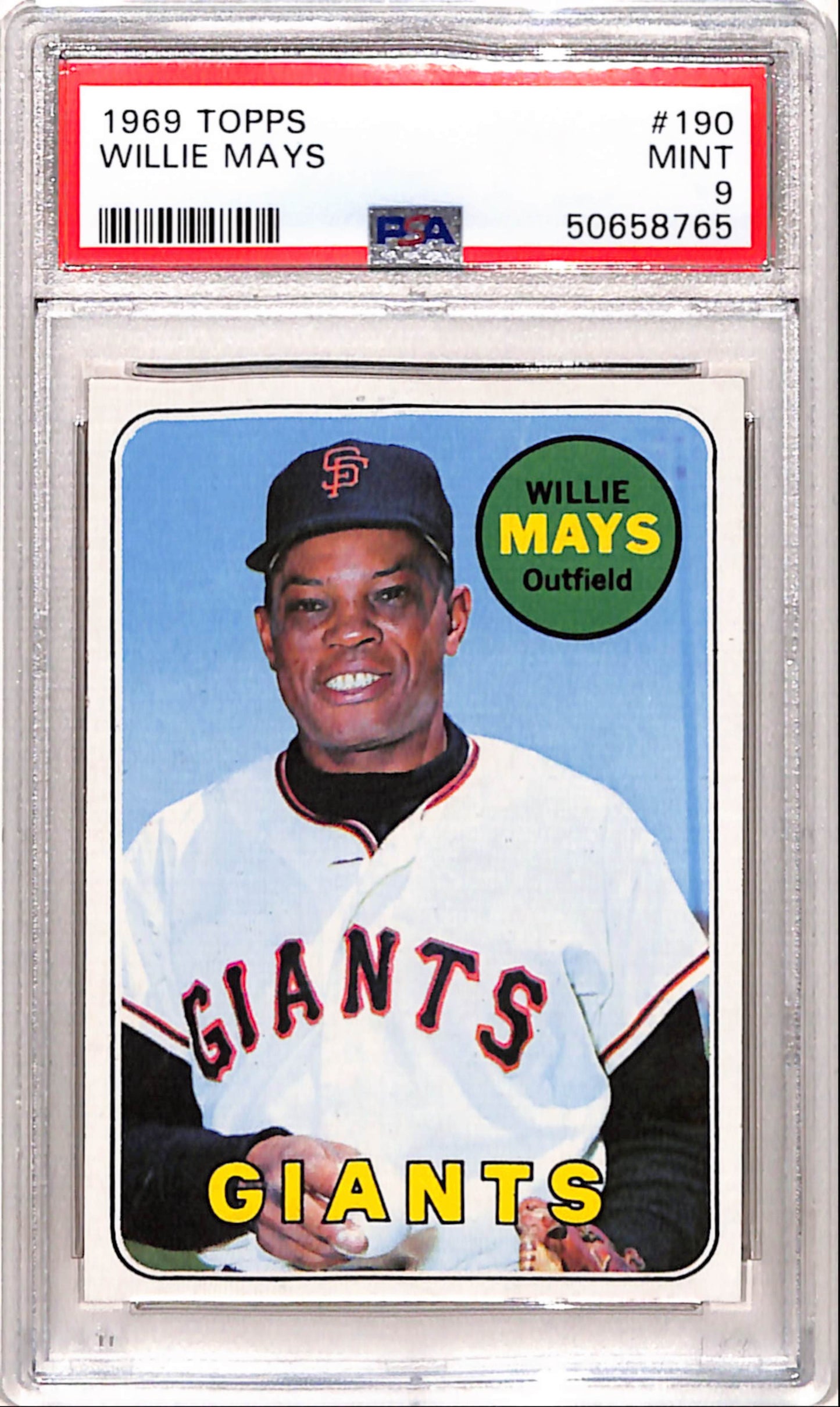 Willie Mays 1969 Topps #190 PSA 9 Mint