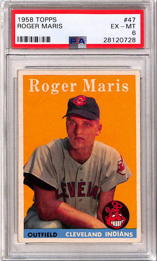Roger Maris 1958 Topps Rookie #47 PSA 6 Ex-Mint 0728