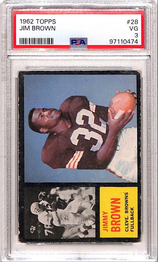 Jim Brown 1962 Topps #28 PSA 3 Very Good