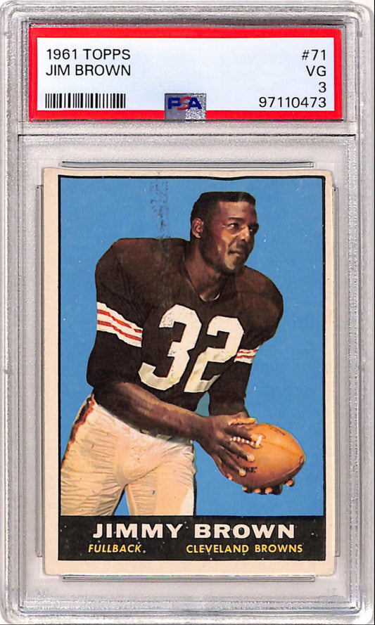 Jim Brown 1961 Topps #71 PSA 3 Very Good