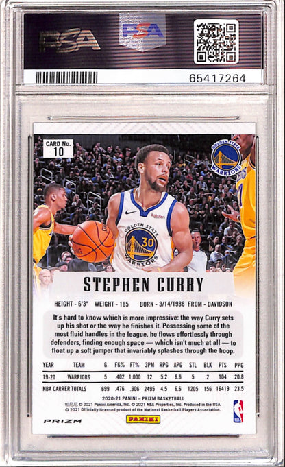Steph Curry 2020 Panini Prizm Flashback #10 PSA 10 Gem Mint