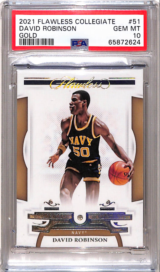David Robinson 2021 Panini Flawless Collegiate Gold Diamond #9/10 PSA 10 Gem Mint