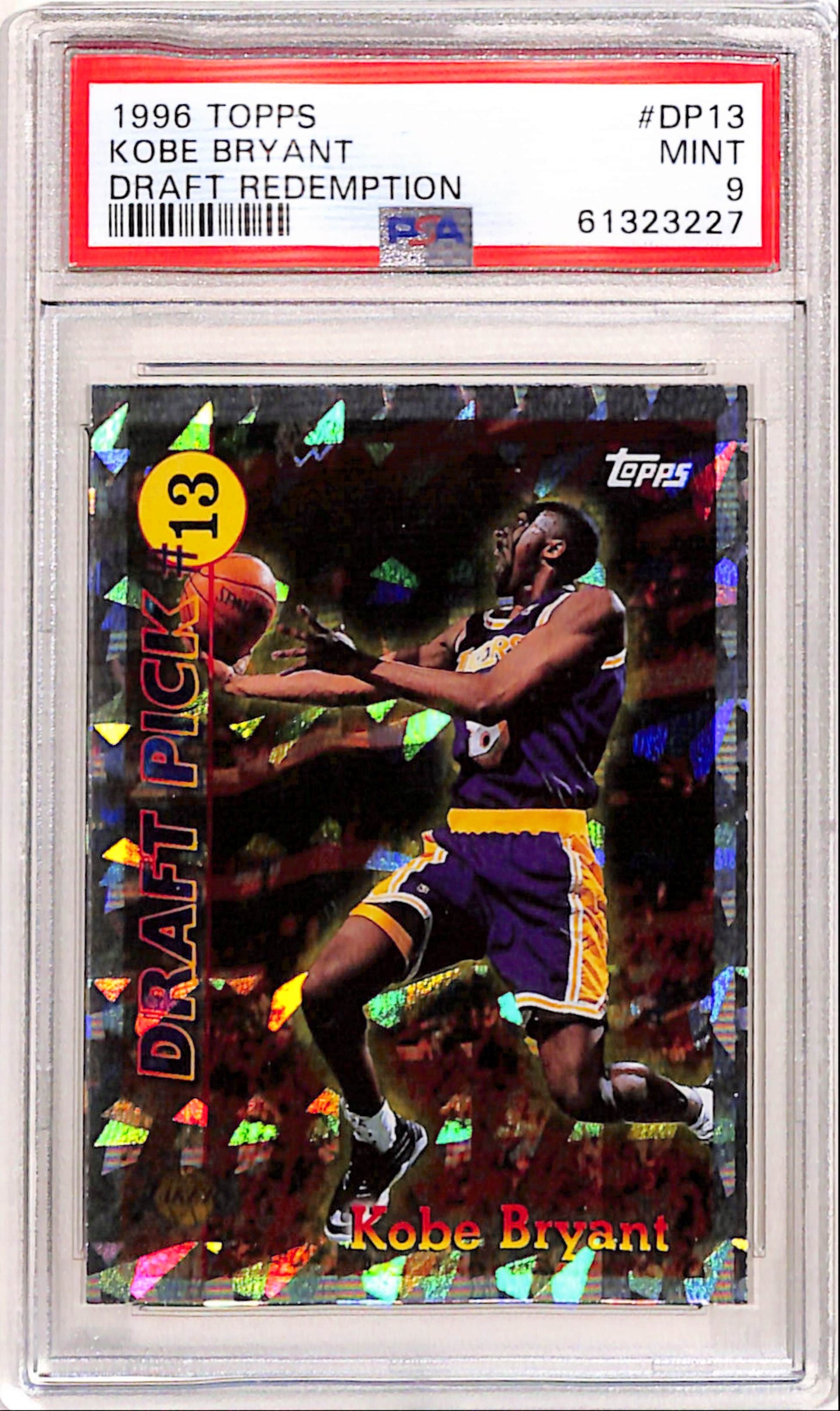 Kobe Bryant 1996 Topps Draft Redemption #DP13 PSA 9 Mint 3227