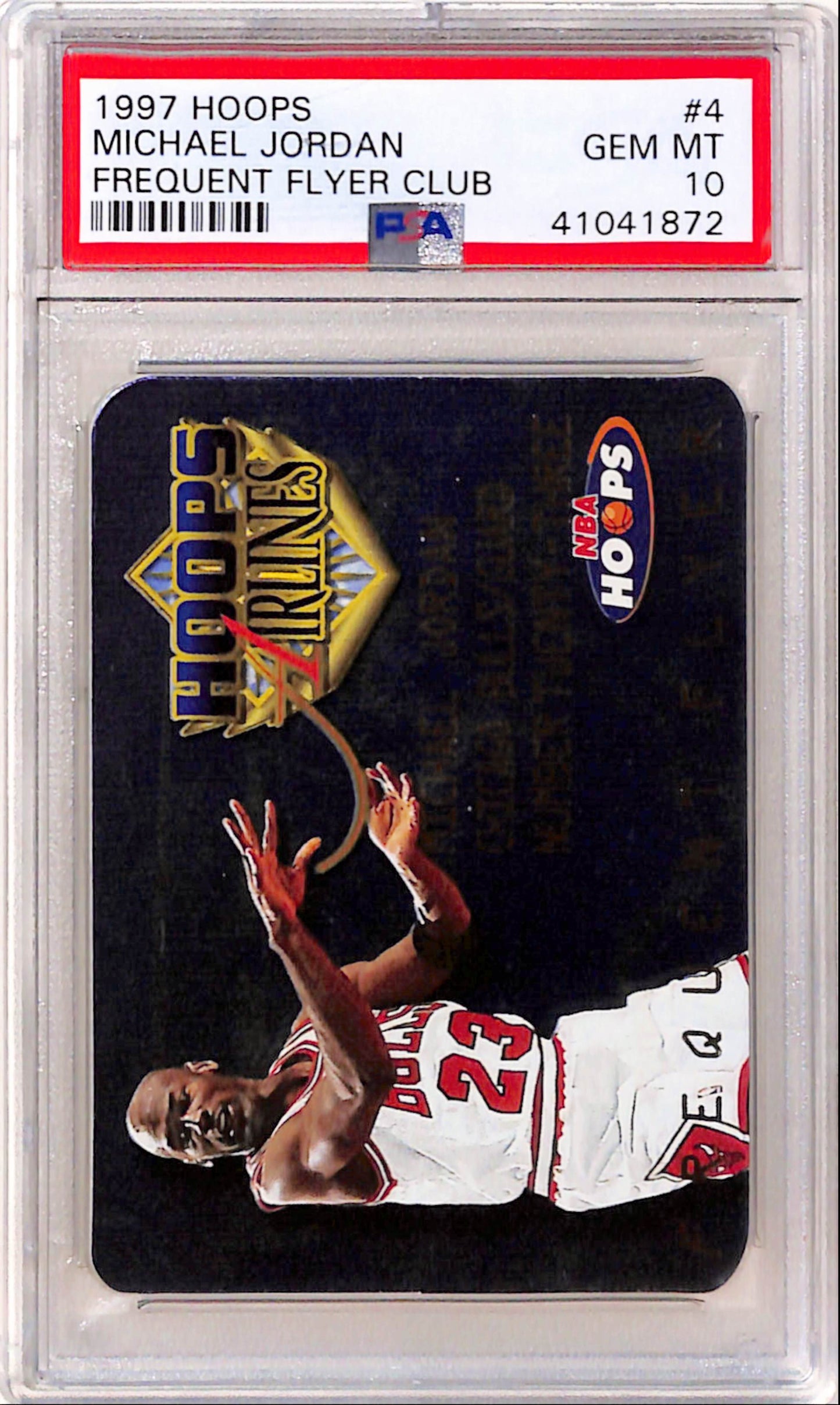 Michael Jordan 1997 Hoops Frequent Flyer Club #4 PSA 10 Gem Mint