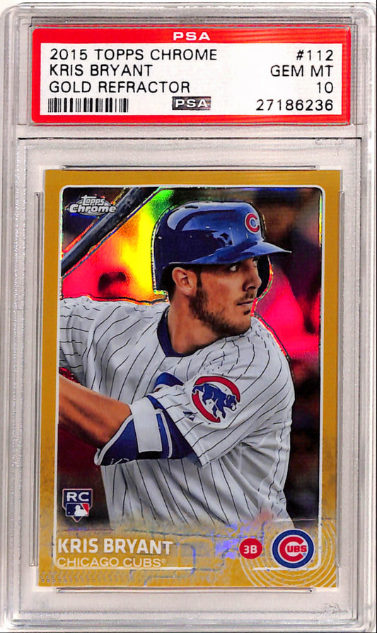 Kris Bryant 2015 Topps Chrome Gold Refractor Rookie #19/50 PSA 10 Gem Mint