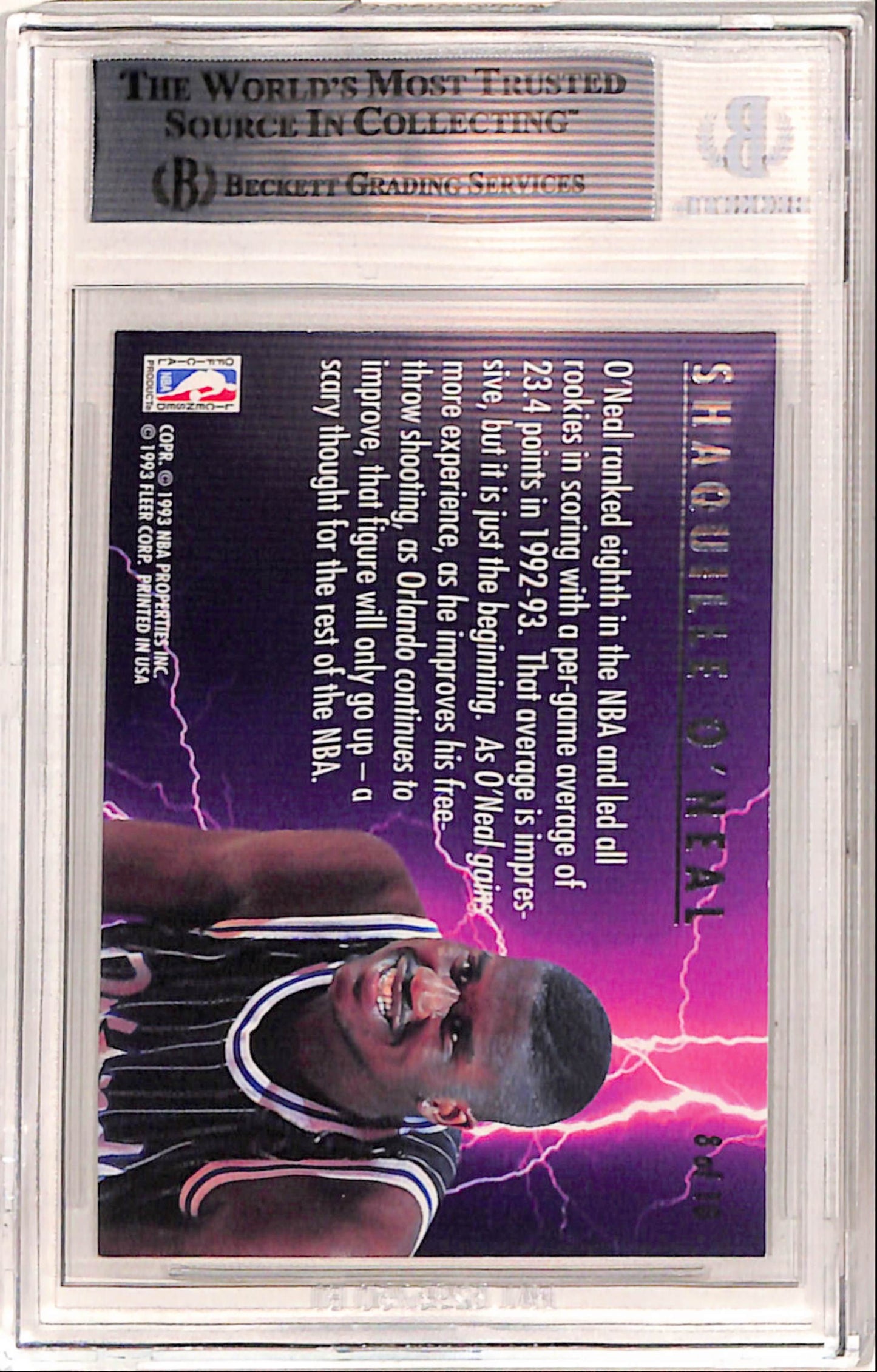 Shaquille O'Neal 1992 Fleer Ultra Scoring Kings BGS 8.5 Nm-Mint+