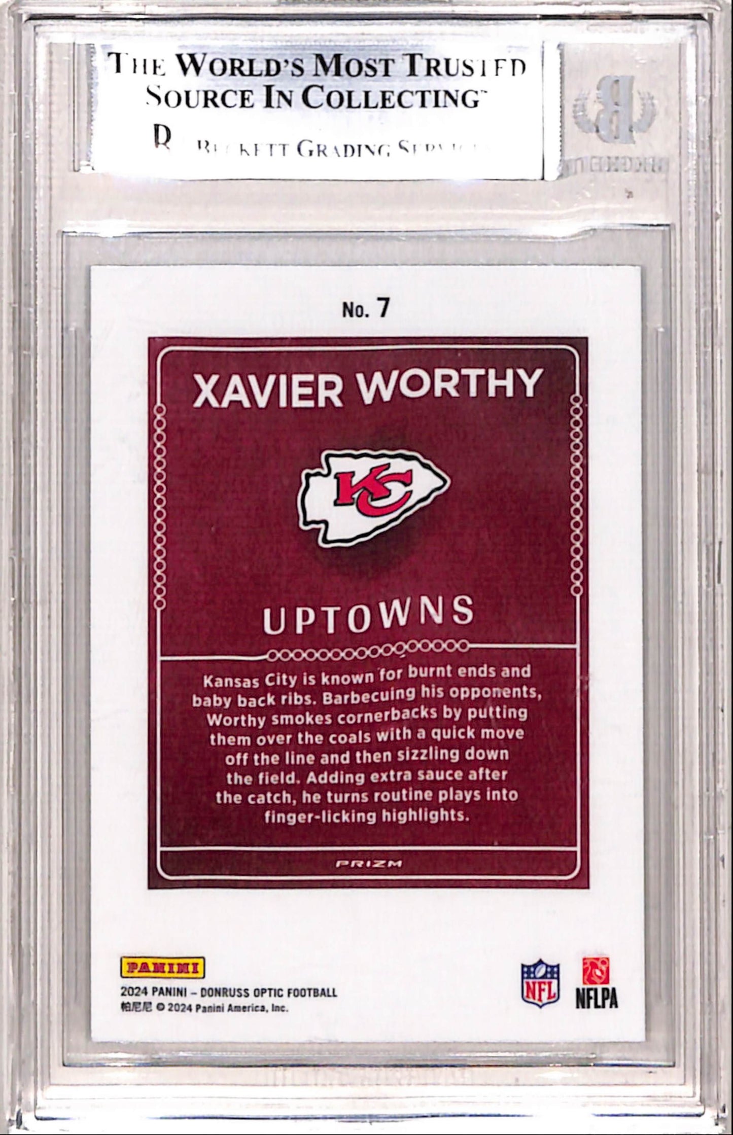Xavier Worthy 2024 Donruss Optic Uptowns BGS 9 Mint